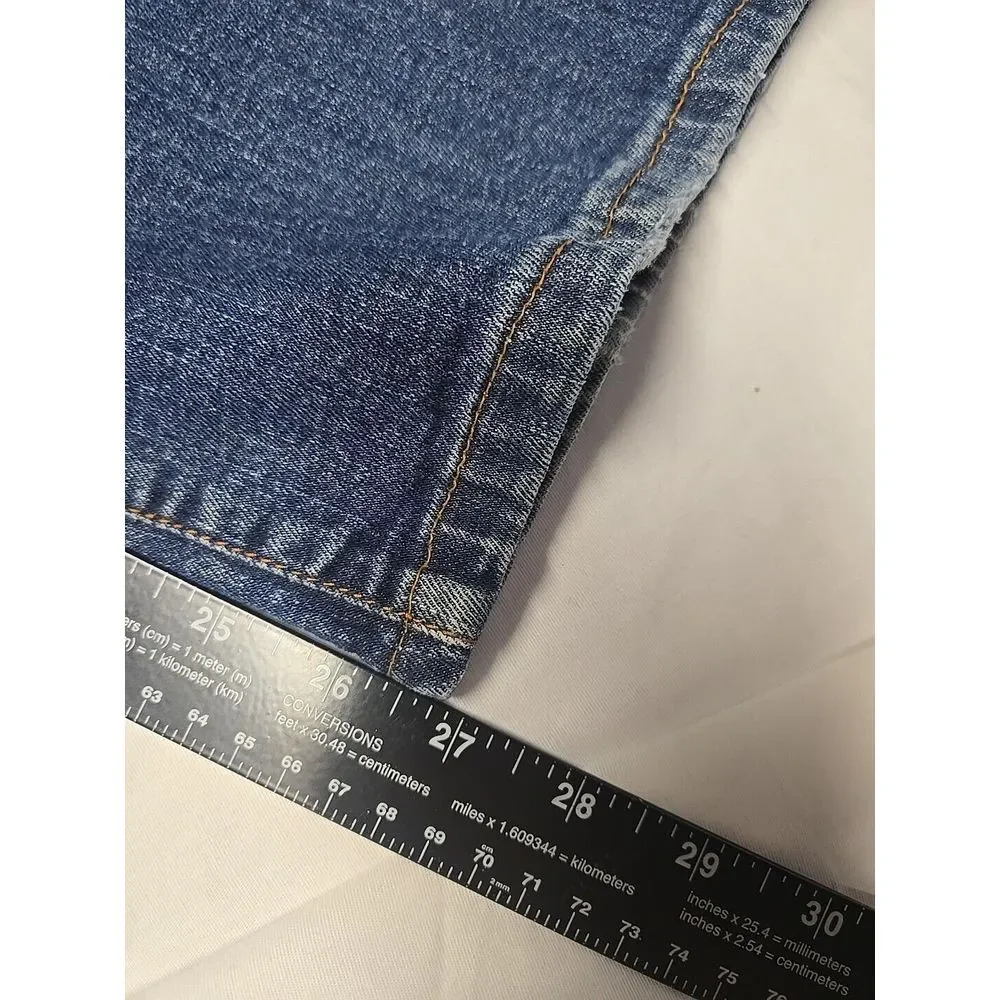 Orvis Jeans Men's Size 46x27 Stretch‎ 5 Pocket Jeans Distressed Dark Wash